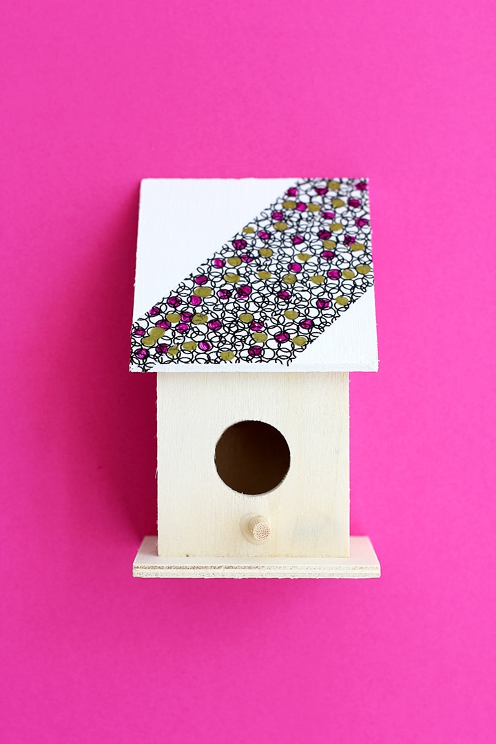 DIY Washi Tape Modern Birdhouse