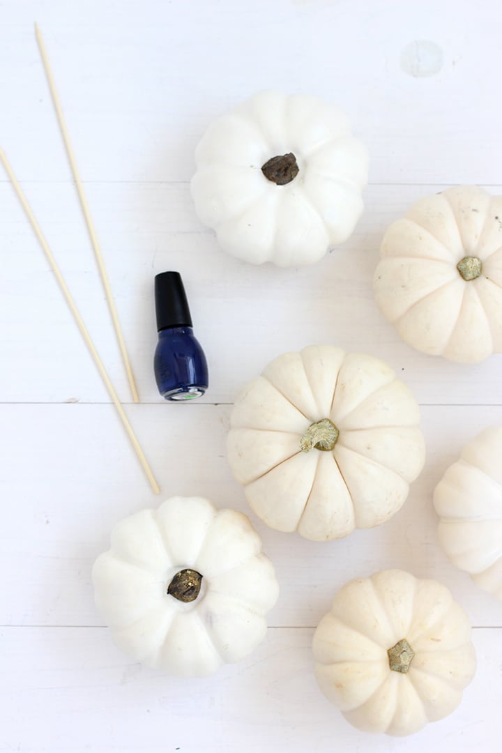 DIY Marbled Indigo Pumpkins