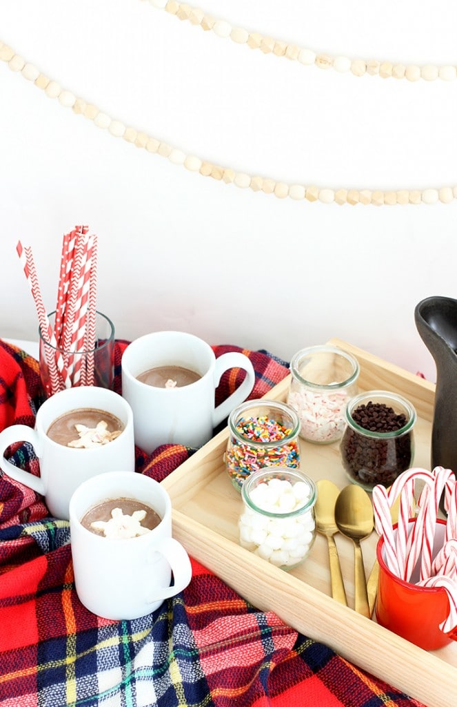 hot chocolate bar whipped cream snowflake recipe