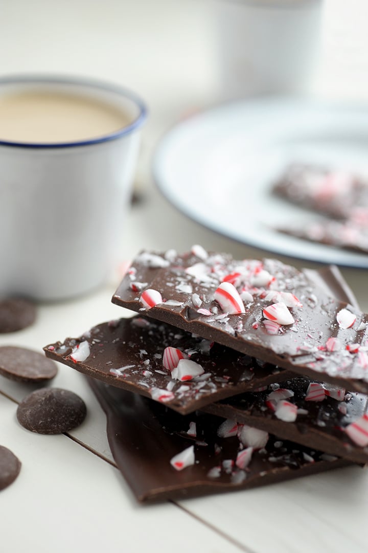 Make this easy Dark Chocolate Peppermint Bark Recipe for the holidays!