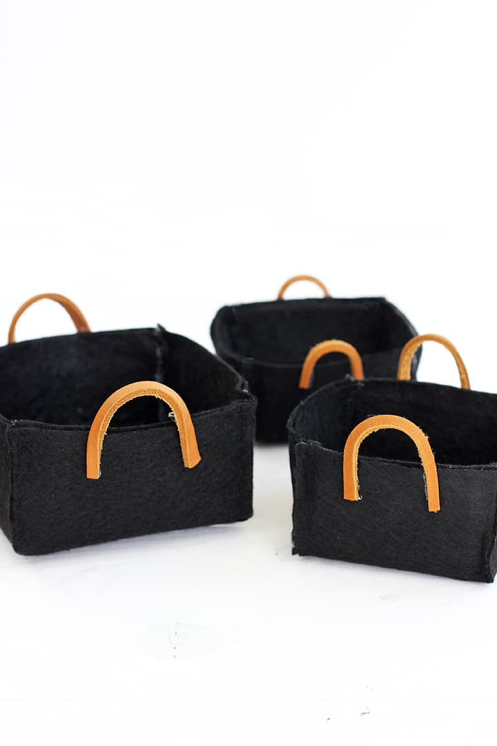 DIY No Sew Felt Baskets