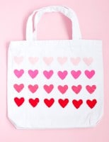 DIY Simple Heart Stamped Bag