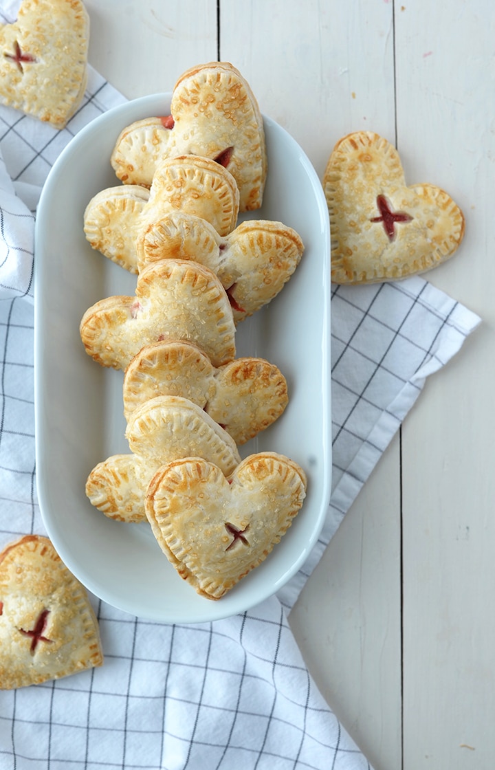 Make these sweet Strawberry Heart Hand Pies for Valentine's Day!