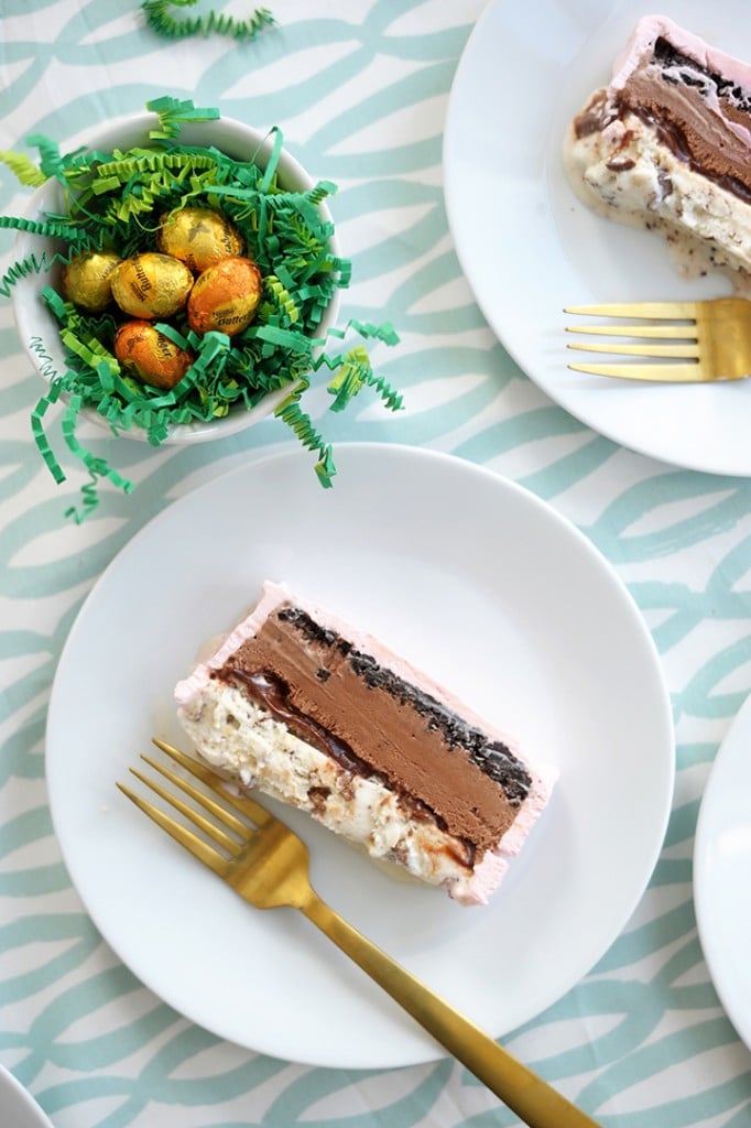 Easter Ice Cream Cake Recipe And Diy Wood Block Cake Plates Alice And Lois 