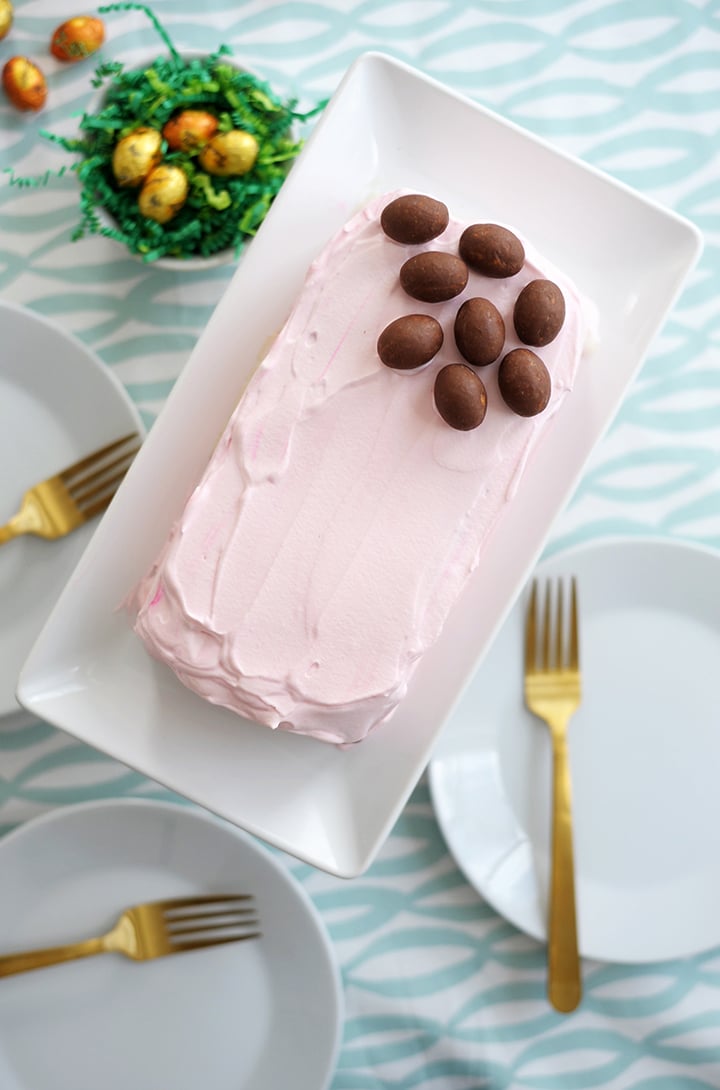 Easter Ice Cream Cake Recipe and DIY Wood Block Cake Plates