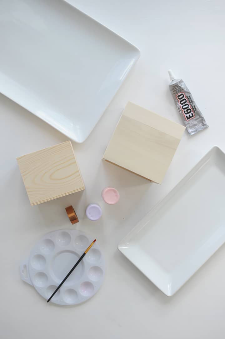 DIY Wood Block Cake Stand