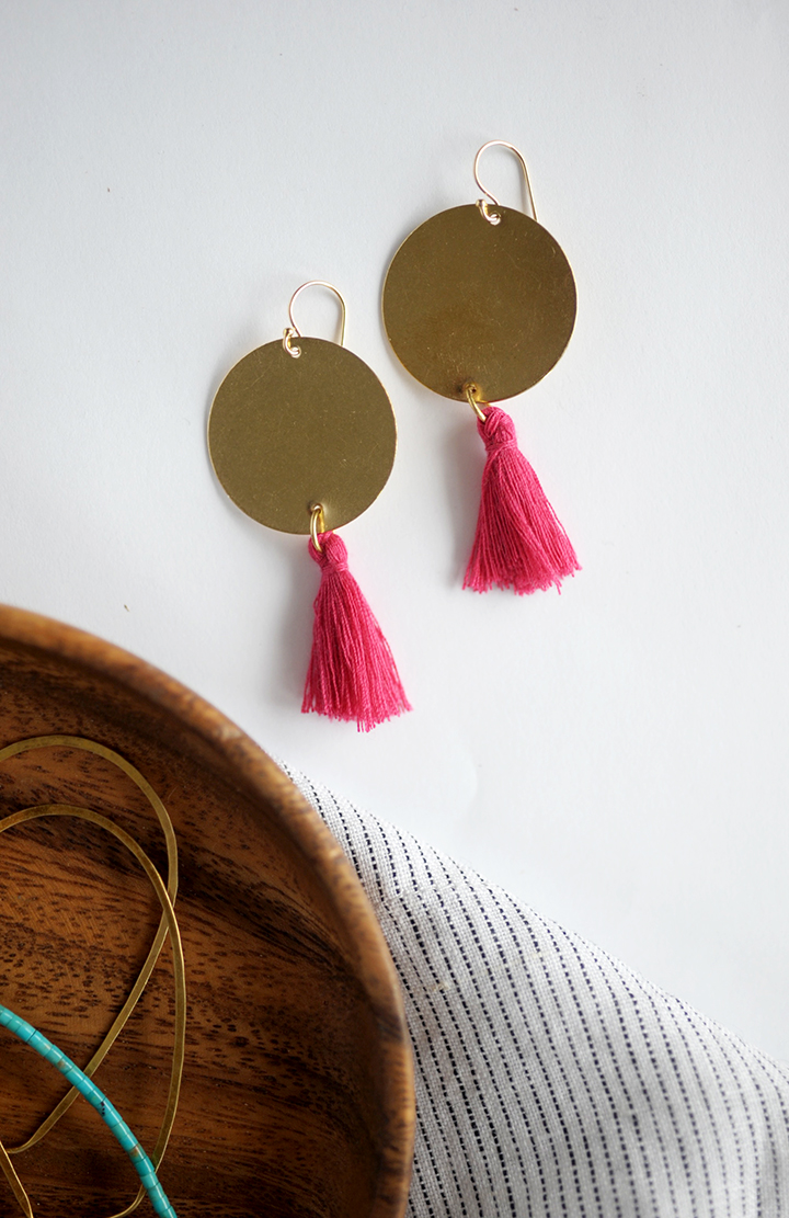 Lightweight Fabric & Metal Earrings Bold Statement Earrings 