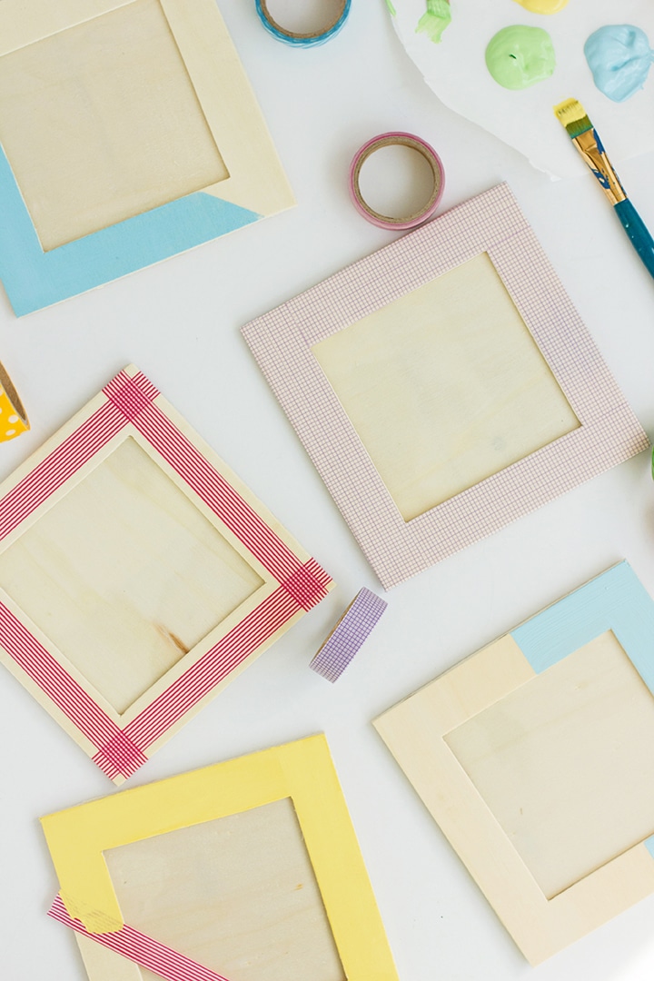 DIY Washi Tape Wood Frames