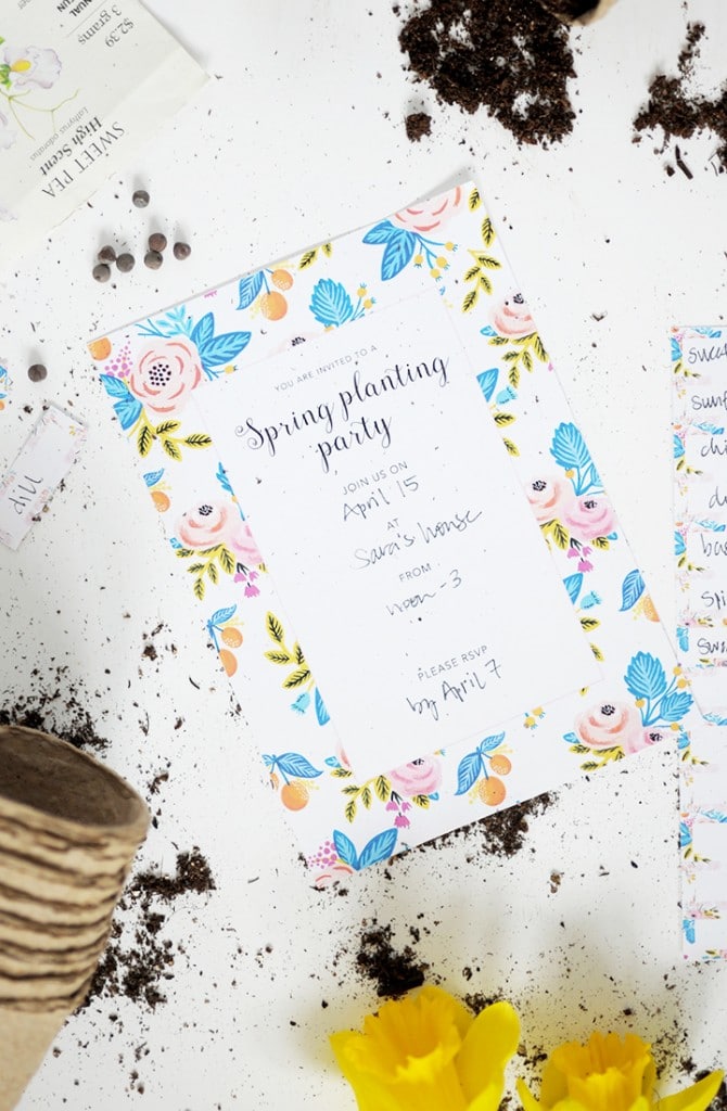 Free Printable Spring Planting Party Invitations - Alice and Lois