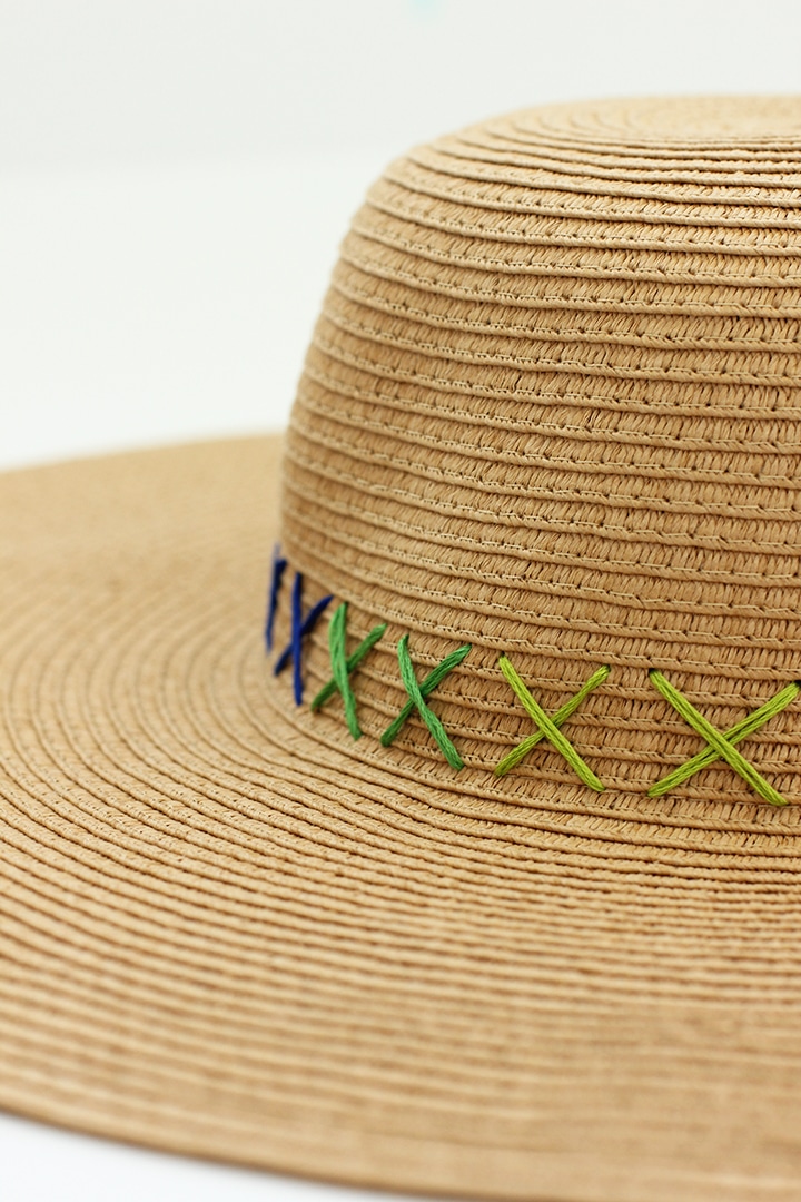 DIY Embroidered Sunhat