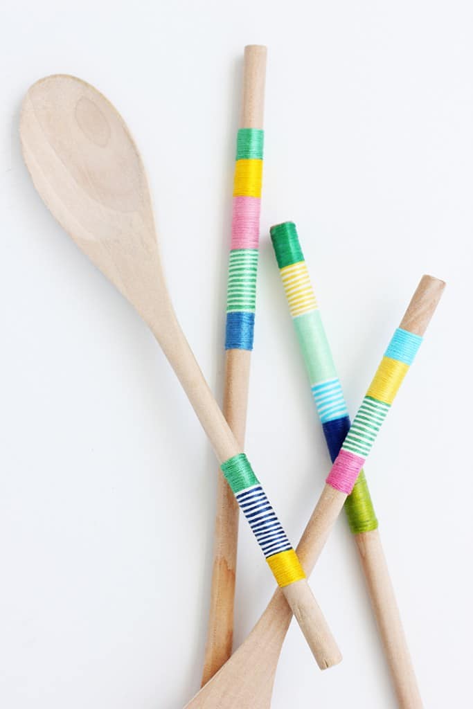 wrapped wooden spoons