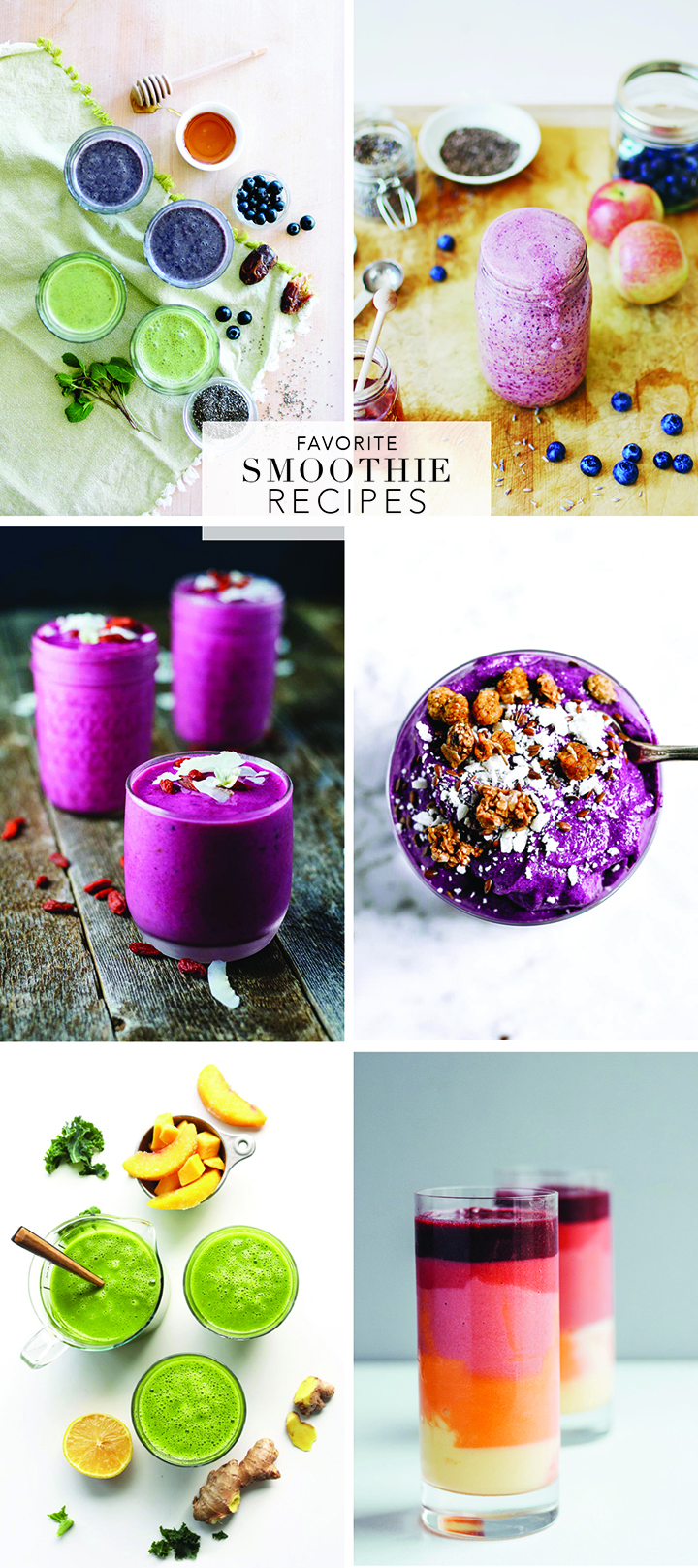 A round up of our Favorite Smoothie Recipes