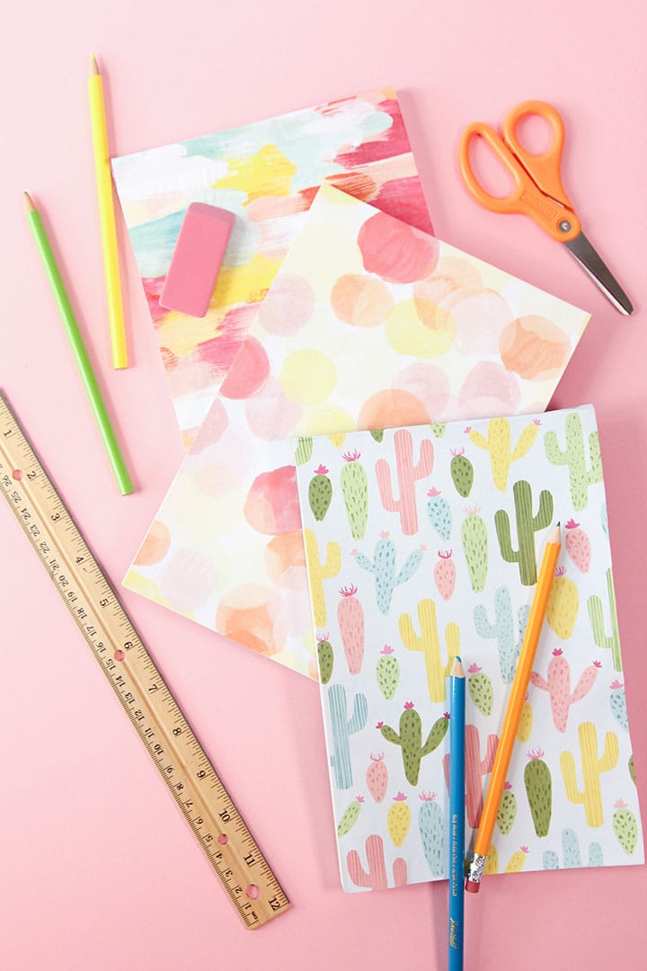 DIY Decorative Paper Covered Notebooks