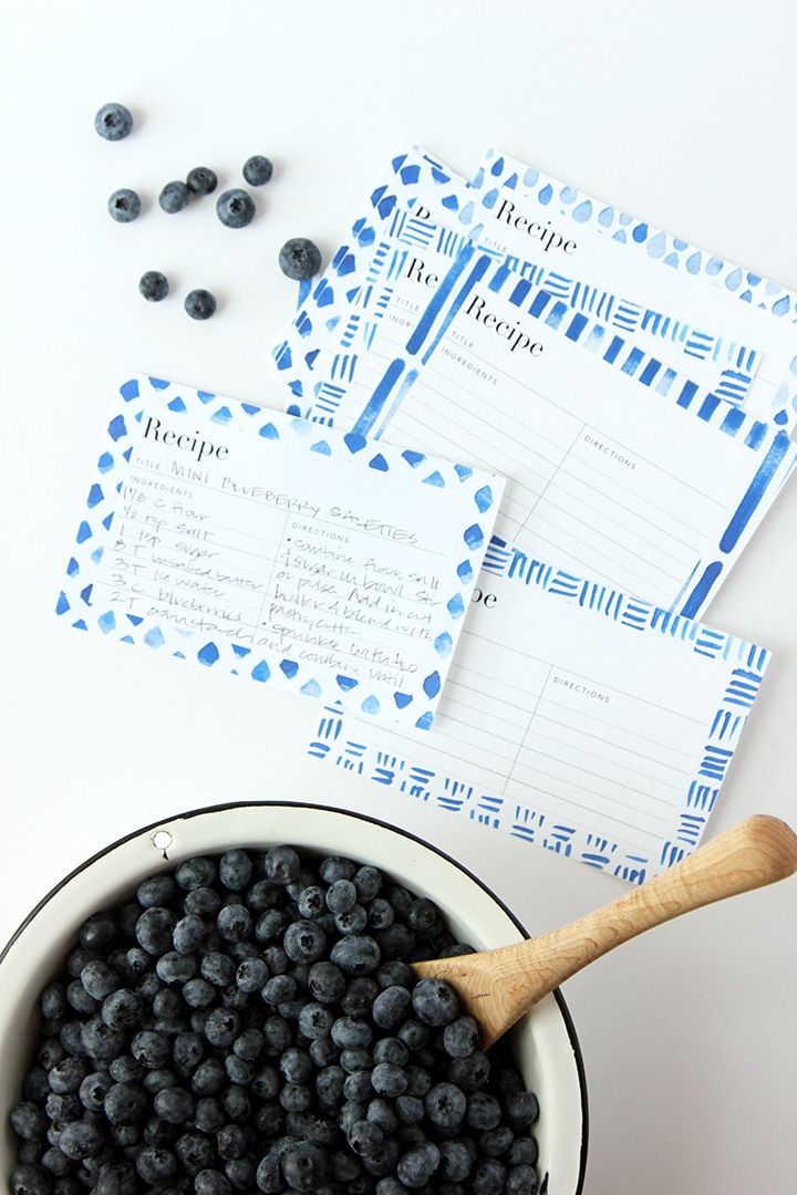 Download and print these cute Free Printable Indigo Recipe Cards