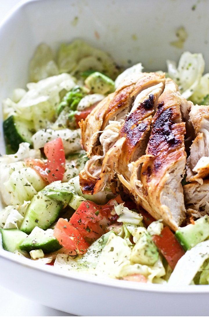 Favorite Whole 30 Recipes including this Blackened Chicken Avocado Salad