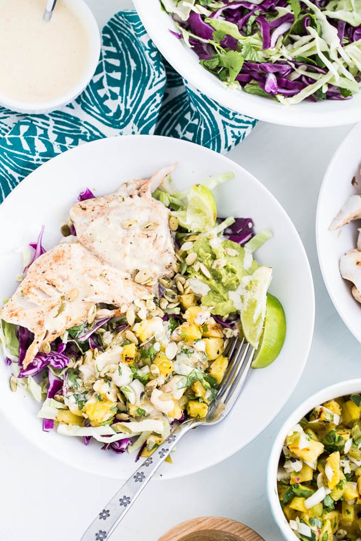 30 Favorite Whole 30 Recipes, including Chile Lime Fish Taco Bowl