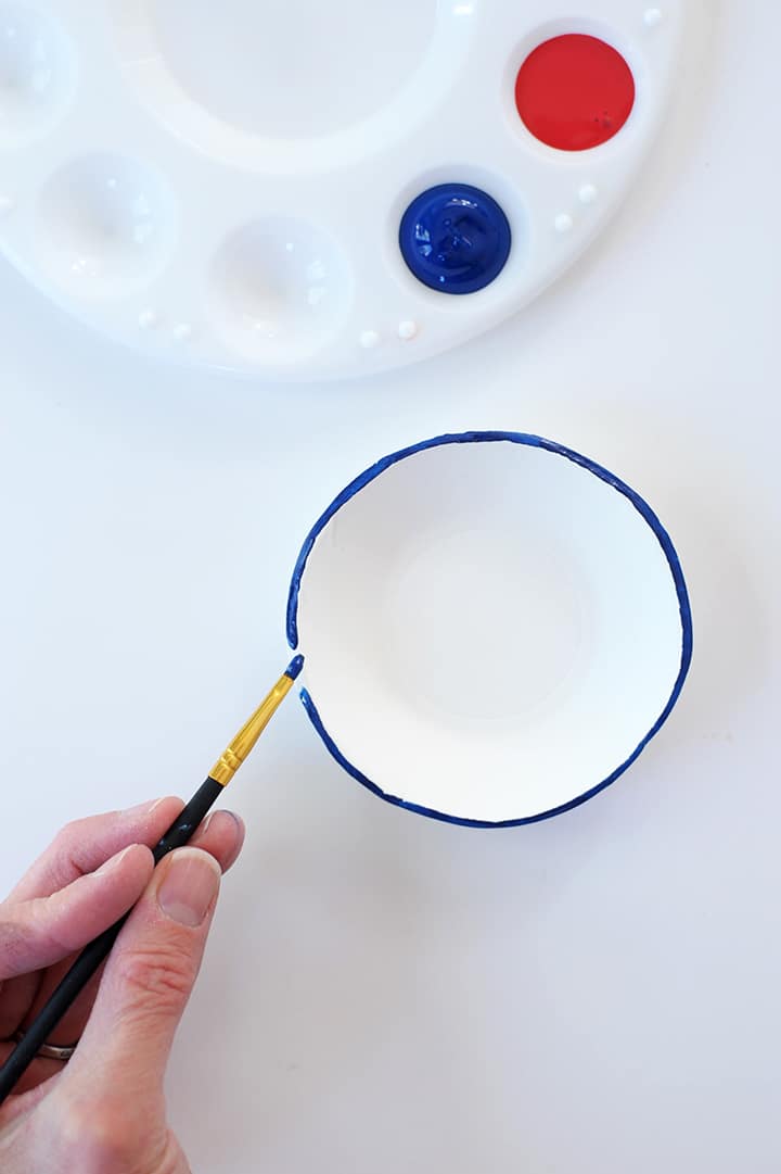 HOW TO MAKE A DIY AIR DRY CLAY GOLD AND WHITE PAINTED BOWL