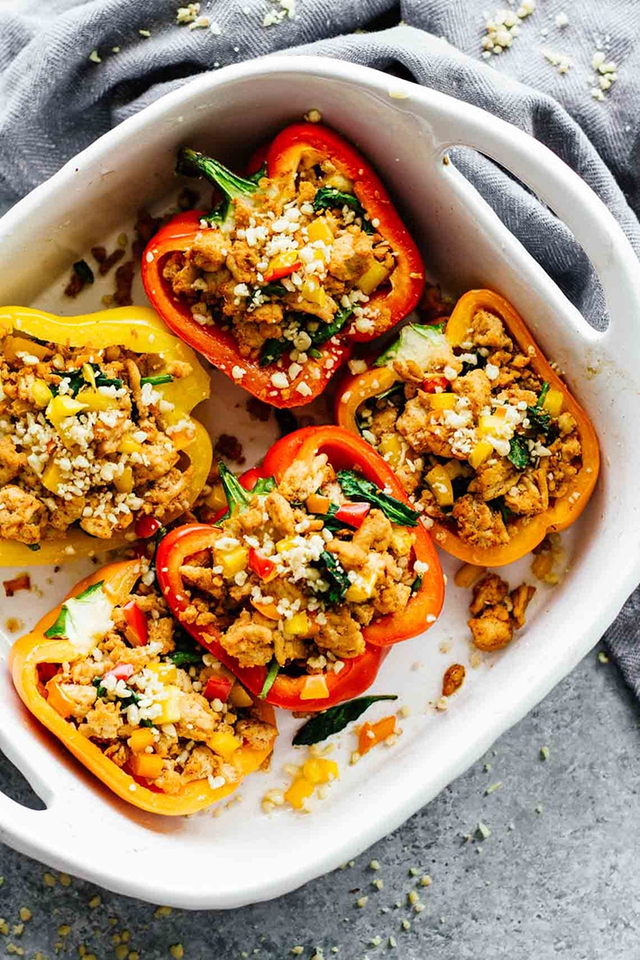 30 Favorite Whole 30 Recipes to try including this Spicy Southwest Stuffed Peppers Recipe