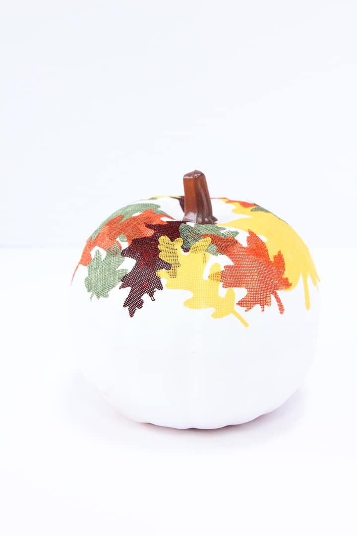 DIY Mod Podge Pumpkin Burlap Leaves