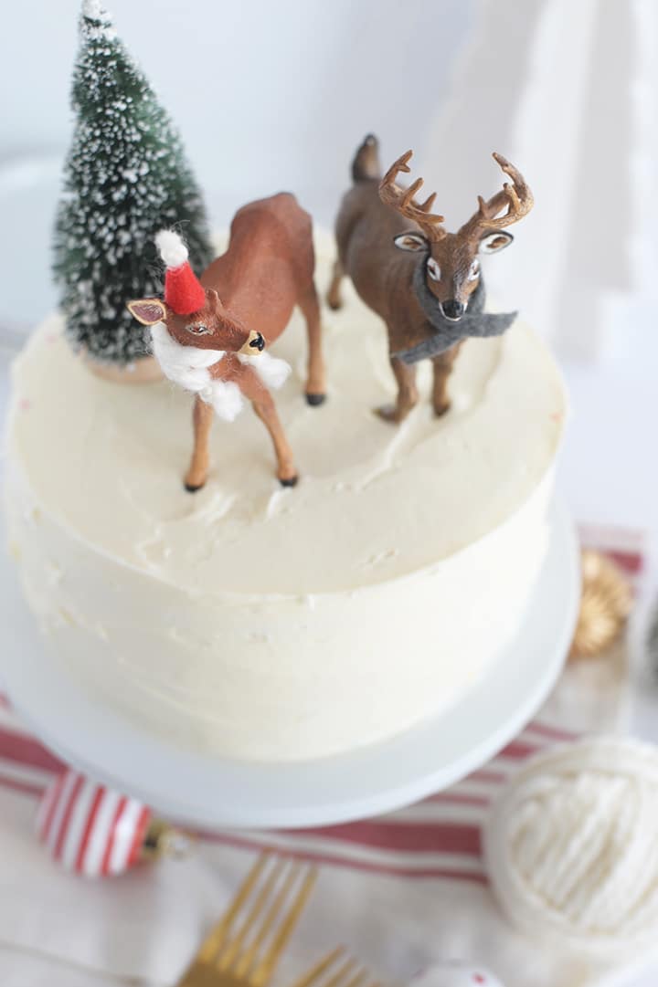 DIY Christmas Animal Cake Toppers for the holidays