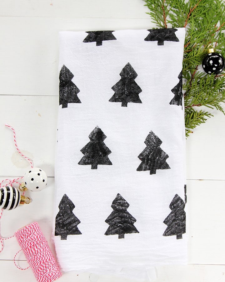 DIY Scandinavian Inspired Holiday Dish Towel