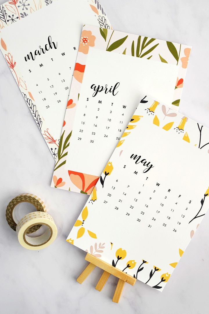 Free Printable 2018 Monthly Calendar