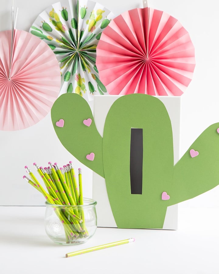 DIY Valentine Cactus Card Box