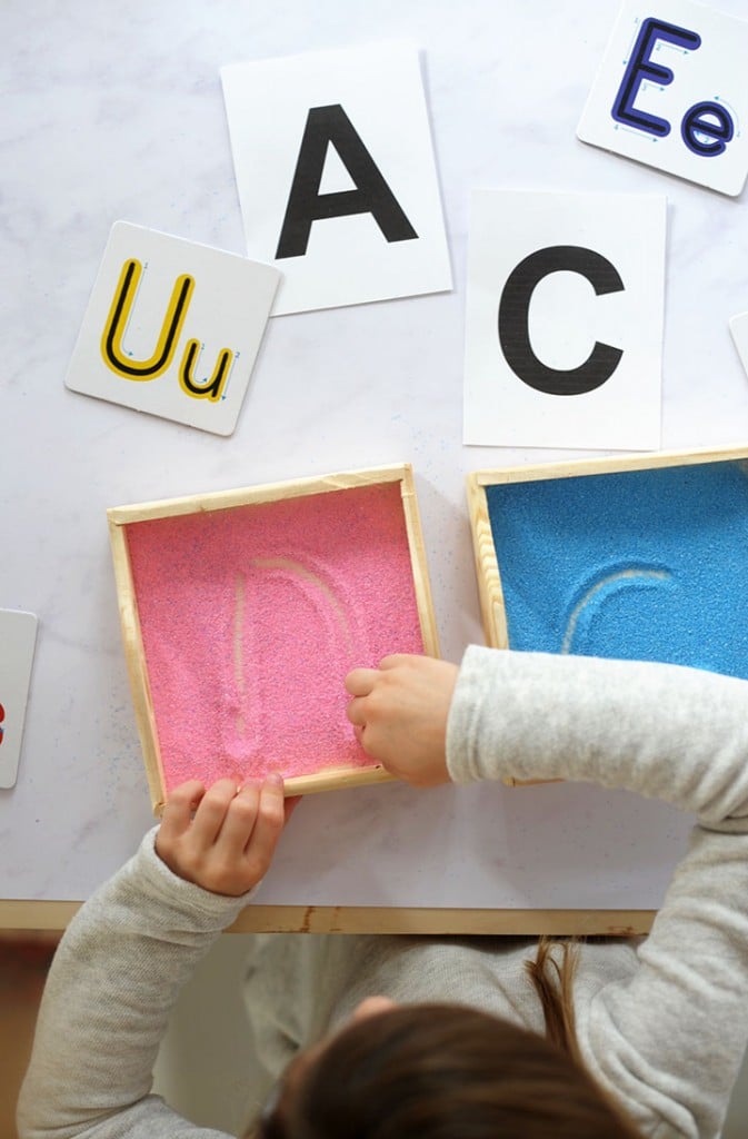 DIY Alphabet Writing Practice Tray - Alice and Lois