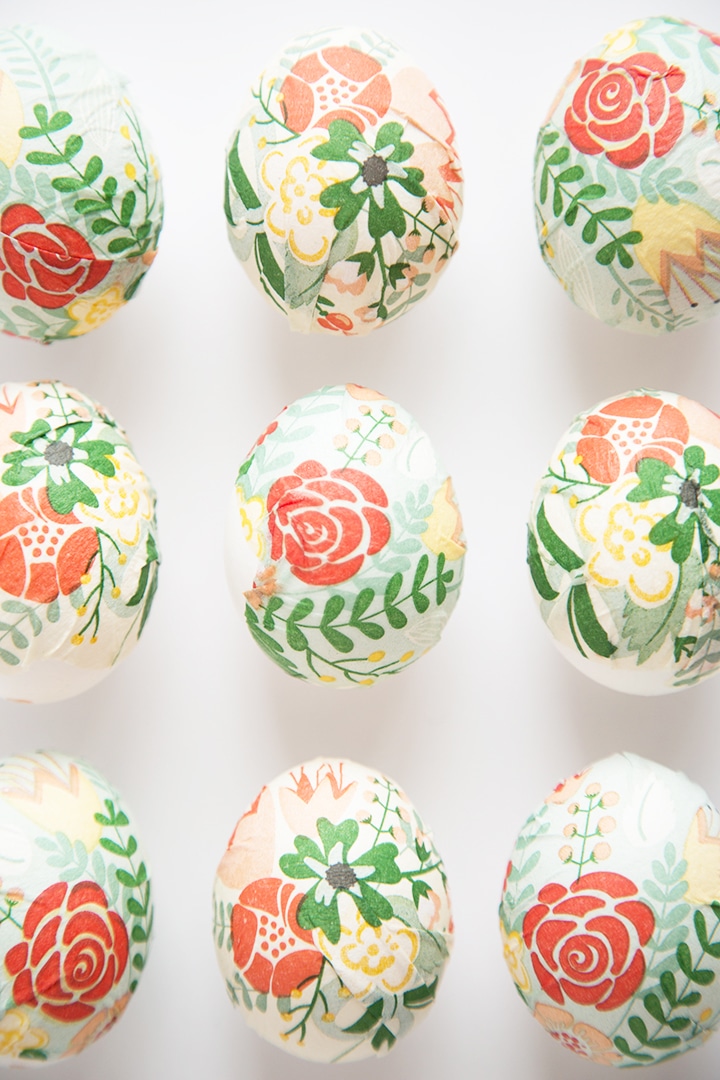 DIY Mode Podge Paper Napkin Easter Eggs