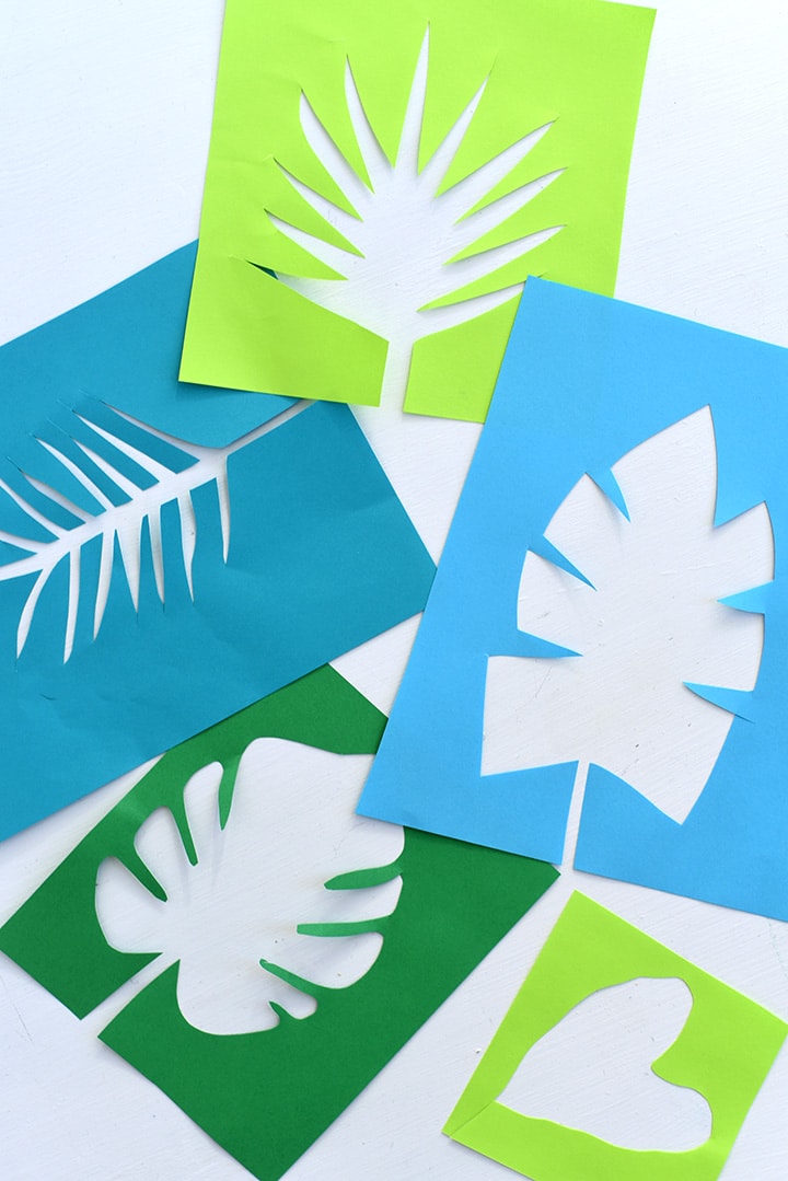DIY Paper Leaf Wall Art collage – fun for a family art night!