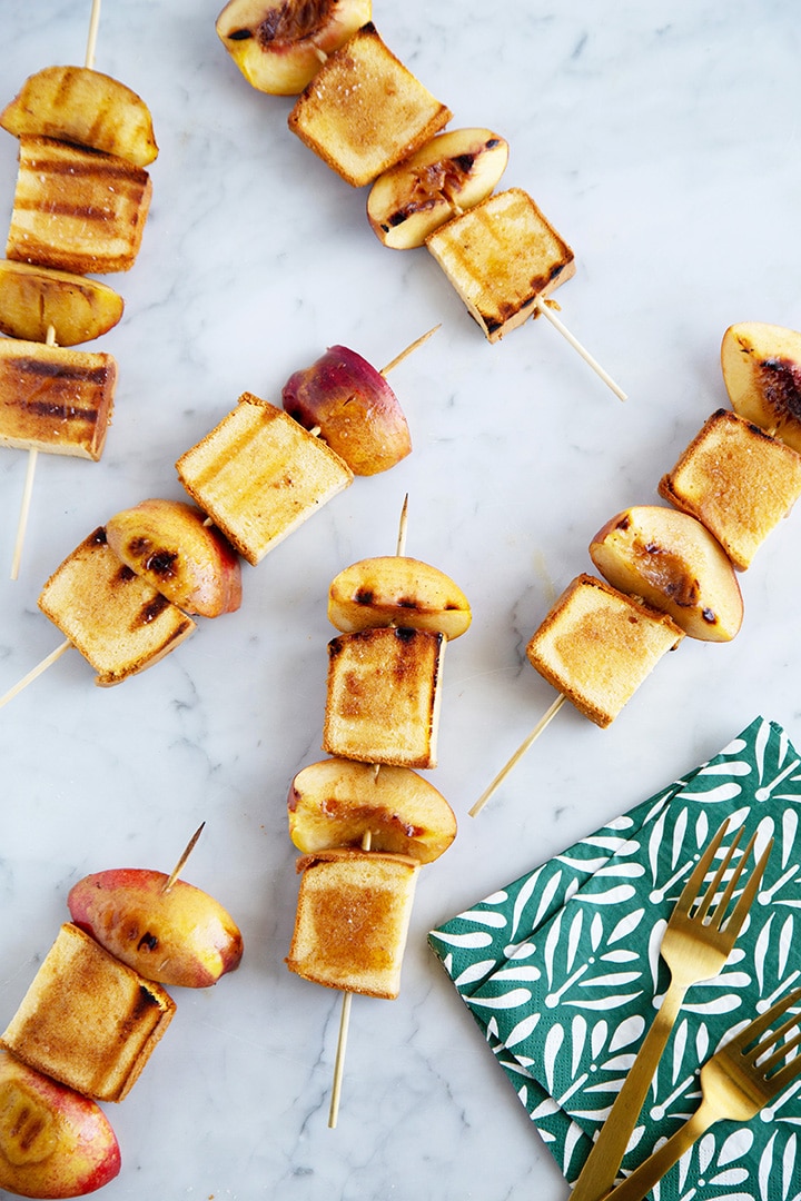 Grilled Pound Cake and Nectarine Skewers