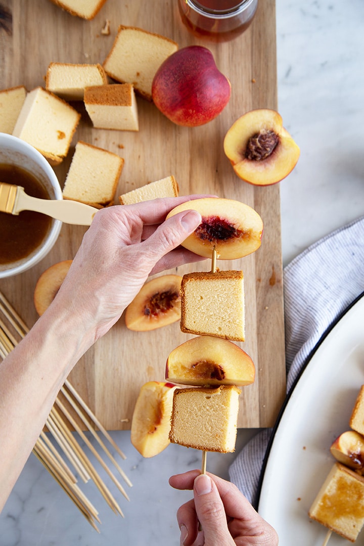 Grilled Pound Cake and Nectarine Skewers recipe