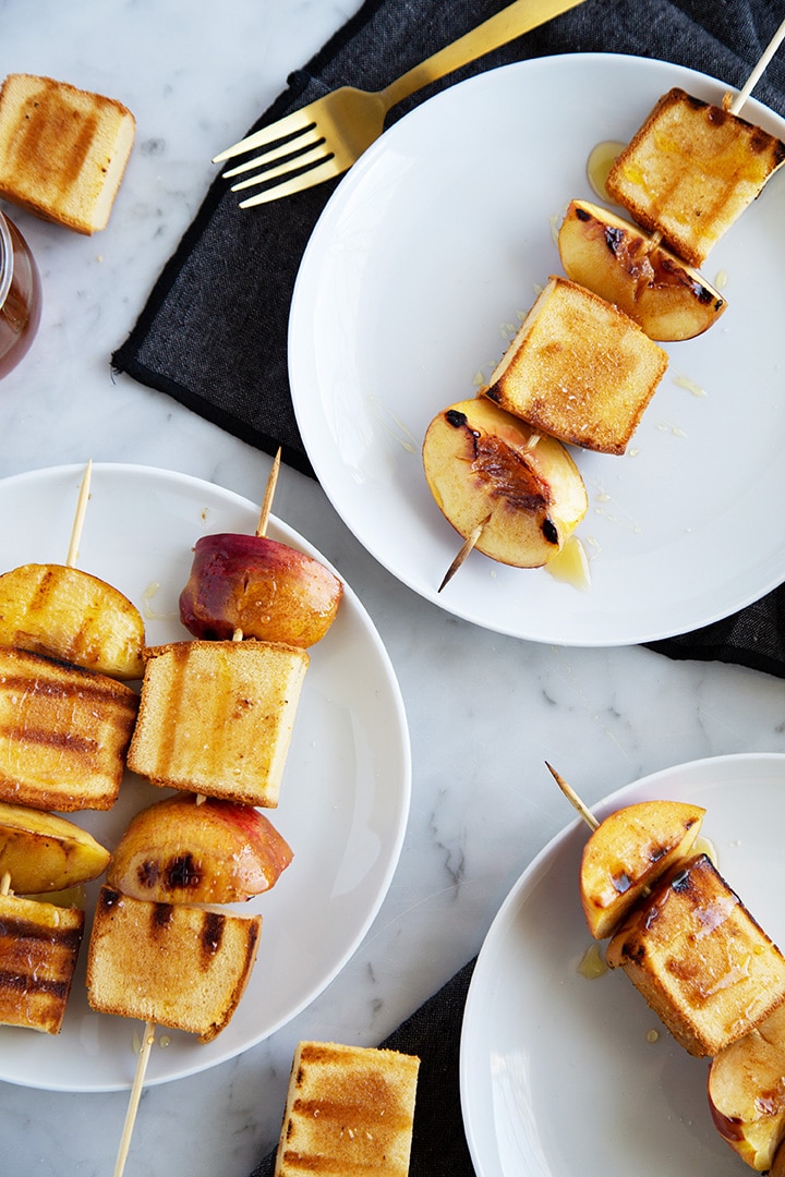 Grilled Pound Cake and Nectarine Skewers