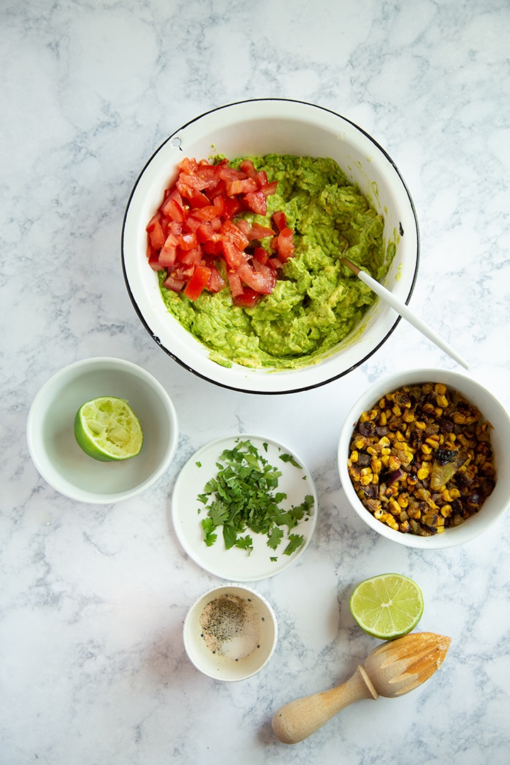 The Best Guacamole with Roasted Corn and Chiles Recipe