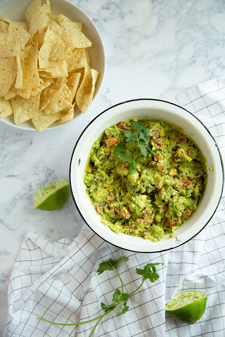 Guacamole with Roasted Corn and Chiles Recipe