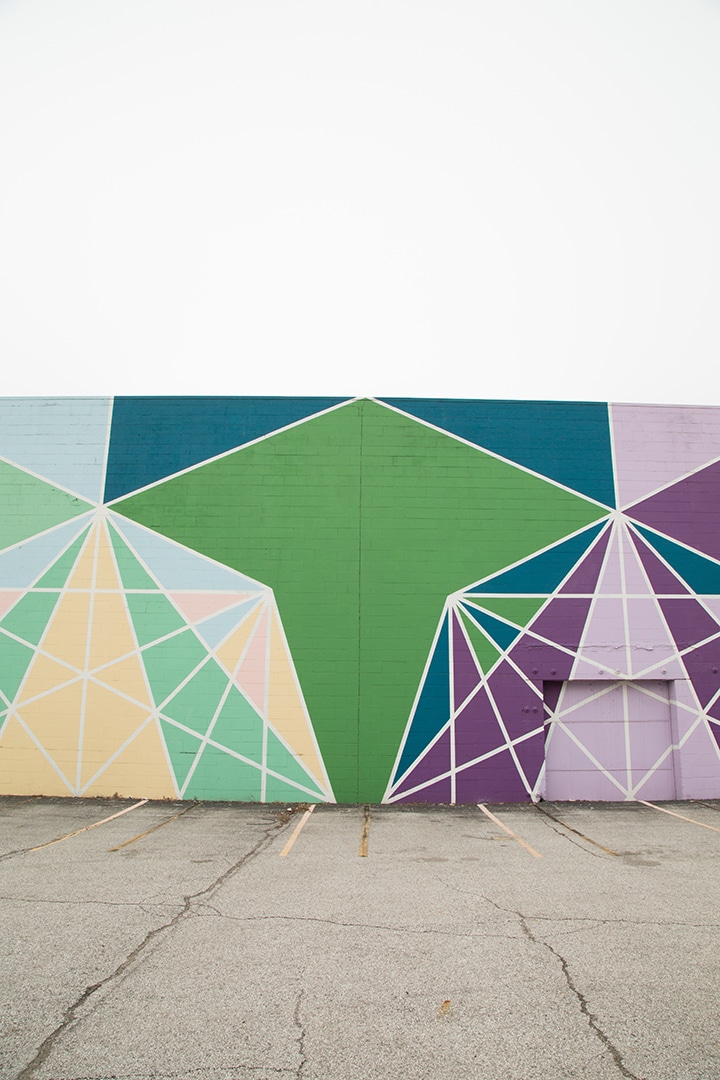 Geometric Wall Mural downtown Indianapolis