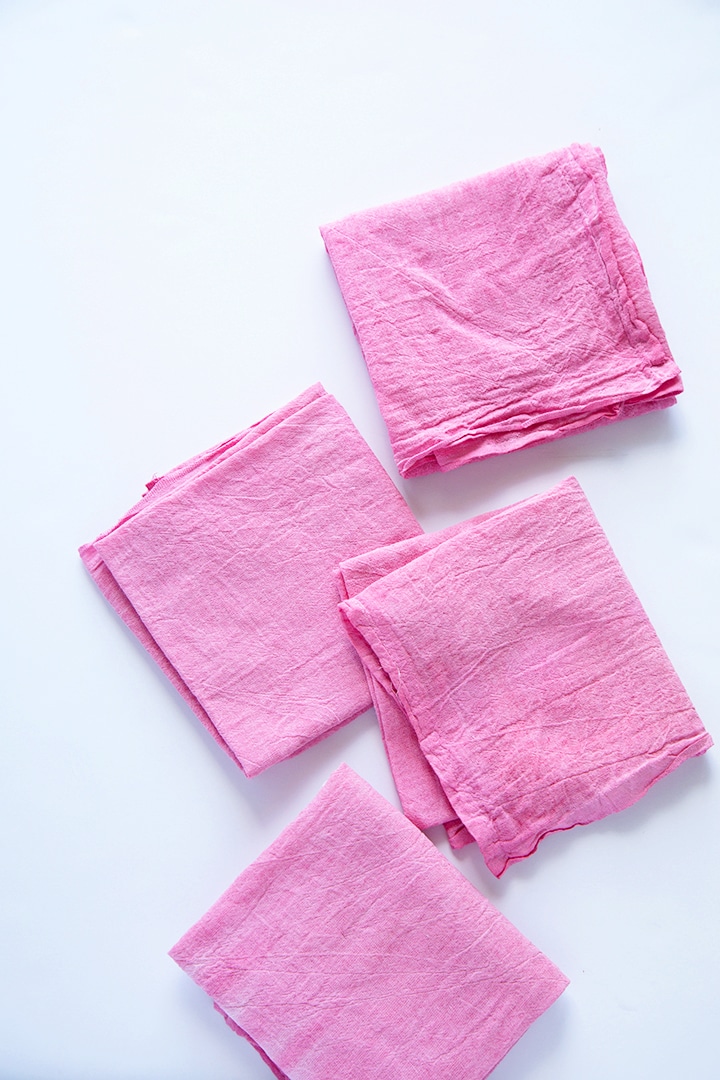 Natural Dyed Dish Towels with hibiscus leaves