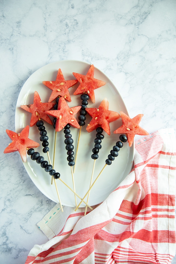 Watermelon and Blueberry Skewers