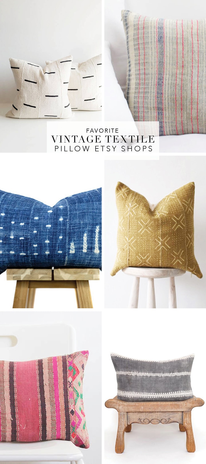 Favorite Vintage Textile Pillow Etsy Shops