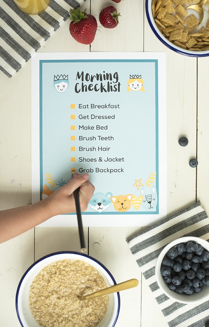 Free Printable Morning Checklist for Kids