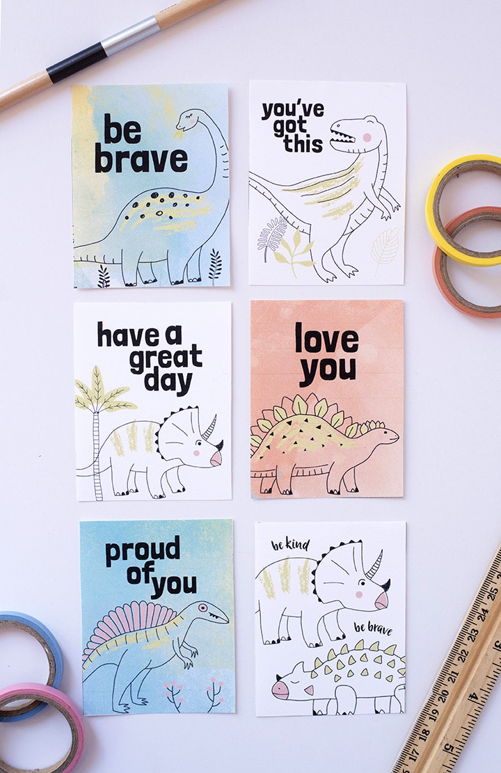 Dinosaur Lunch Box Notes your kid will love to find in their lunch!