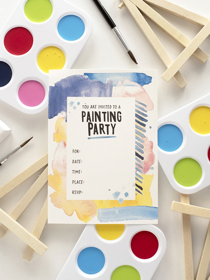 Art and craft birthday party invitation Template