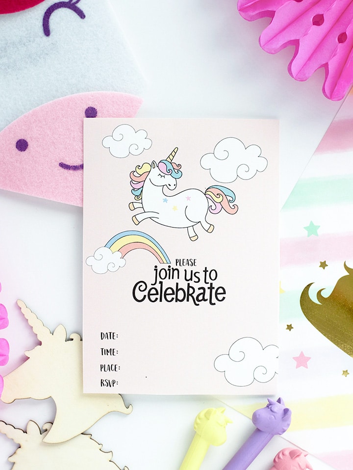 Free Printable Unicorn Party Inviations