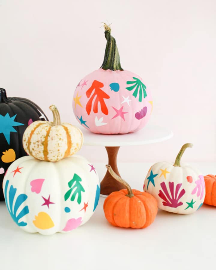 Our favorite no-carve pumpkins, including these Matisse-inspired pumpkins.