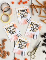 Halloween Snack Mix Recipe with Free Printable Label