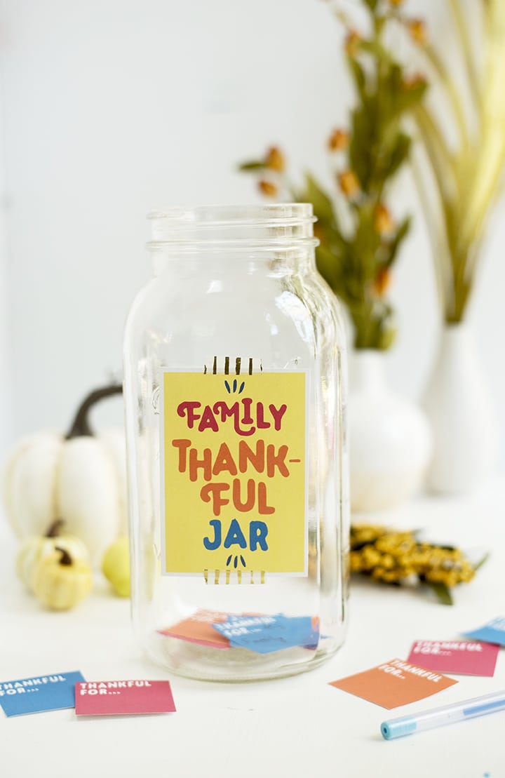 Family Thankful Jar printable