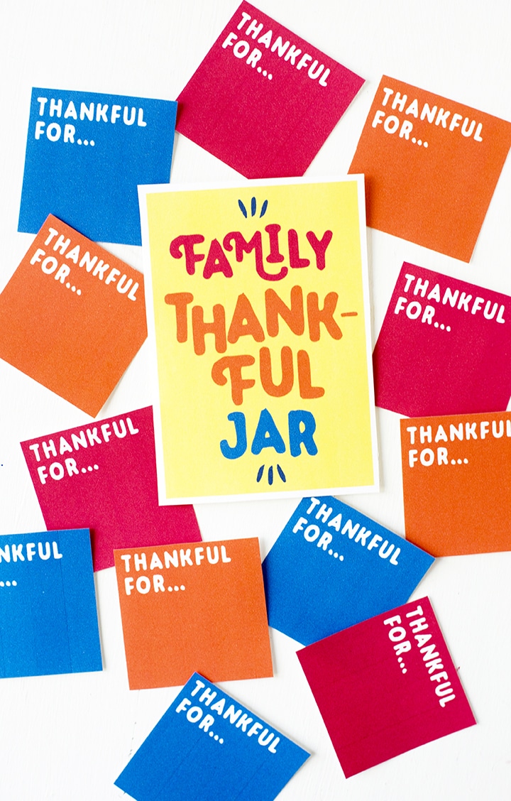 family thankful jar free printable