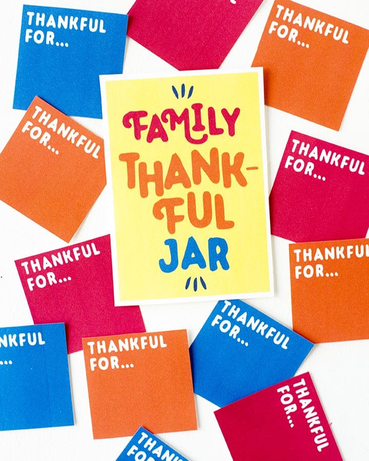 Family Thankful Jar free printable