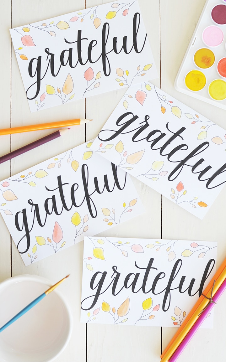 Thanksgiving Grateful Postcard printable