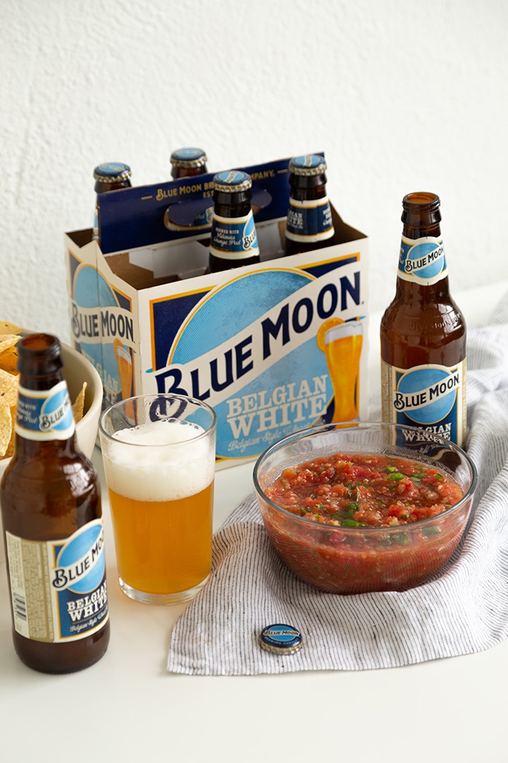 Blue Moon and Spicy Tomato Salsa